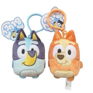Bluey and Bingo Pumpkin Backpack Clip Plush 4.75in